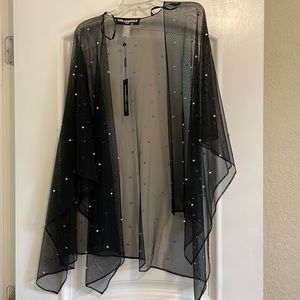 Karl Lagerfeld Tulle Pearl Shawl